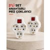 Mey İthalat® Anahtarlı 3 Çıkışlı Priz Çoğaltıcı Ev Ofis İçin Kablosuz 2’li Avantajlı Set
