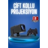 Mey İthalat® Android Projeksiyon Siyah Taşınabilir Sinema Projektörü 4k 1080p Ev Sineması Bluetooth
