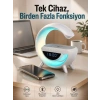 Mey İthalat® Android Uyumlu Akıllı Bluetooth Hoparlör Kablosuz Şarj Cihazı Standı