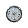 Mey İthalat® Asil Motif Krom 40 Cm Metal Duvar Saati