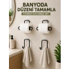 Mey İthalat® Banyo ve Mutfak İçin 4 Parça Set 2 Adet Kağıtlık 2 Adet Havlu Askısı