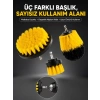 Mey İthalat® Banyo ve Mutfak İçin Matkap Ucu Temizlik Fırçası 3’lü Set