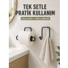 Mey İthalat® Banyo ve Mutfak İçin Yapışkanlı Havlu Askılığı ve Rulo Kağıt Tutucu Set