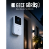 Mey İthalat® Beyaz Akıllı Güvenlik Kapı Zili | Telefon Kontrollü Wi-Fi Görüntülü Kapı Zili