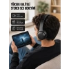 Mey İthalat® Bluetooth 5.0 Siyah Kablosuz Kulaklık 18 Saat Batarya Katlanabilir Tasarım Yeni Nesil