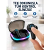 Mey İthalat® Bluetooth 5.4 TWS Kablosuz Kulaklık Quad ENC Mikrofonlu RGB Şarj Kutulu HD Ses
