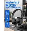 Mey İthalat® Bluetooth Kablosuz Kulak Üstü Kulaklık Katlanabilir Konforlu ve Şık Tasarımlı
