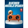 Mey İthalat® Bluetooth Nostalji Speaker Radyo Gramofon Ahşap Renk Vintage