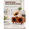 Mey İthalat® Bluetooth Nostalji Speaker Radyo Gramofon Ahşap Renk Vintage Yeni Nesil