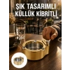 Mey İthalat® Çakmak Entegreli Küllük Yeniden Doldurulabilir Metal Gövde Yeni Nesil