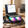 Mey İthalat® Çift Fanlı Laptop Soğutucu RGB Işıklı Sessiz Notebook Standı