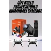 Mey İthalat® Çift Kollu Game Box Projeksiyon Cihazı Kumandalı Android Tv Dahili Hoparlör