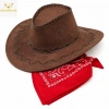 Mey İthalat® Çocuk Kovboy Şapka Kahverengi & Kırmızı Bandana Seti