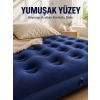 Mey İthalat® Dış Mekan Şişme Yatak Çift Kişilik Flokeli Yüzey Konforlu Kullanım