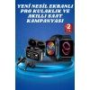 Mey İthalat® Ekranlı Yeni Nesil Pro Kulaklık ve Akıllı Saat Kampanyası Kulak İçi Mikrofonlu