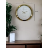 Mey İthalat® Elegant White Gold 40 Cm Metal Duvar Saati