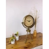 Mey İthalat® Eskitme Metal Mini Tripod Dekoratif Masa Saati 45×26 cm
