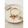 Mey İthalat® Gökkuşağı ve Sarı Palmiye Charmlı Bileklik