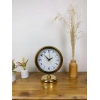 Mey İthalat® Gold Metal Çini Desen Masa Saati 25×20 cm