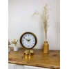Mey İthalat® Gold Metal Çini Desen Masa Saati 25×20 cm
