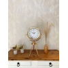Mey İthalat® Gold Metal Mini Tripod Retro Masa Saati 45×26 cm