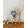 Mey İthalat® Gold Metal Mini Tripod Zarif Masa Saati 45×26 cm