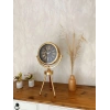 Mey İthalat® Gold Metal Mini Tripod Zarif Masa Saati 45×26 cm