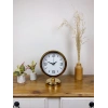 Mey İthalat® Gold Metal Modern Masa Saati 25×20 cm