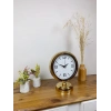 Mey İthalat® Gold Metal Modern Masa Saati 25×20 cm
