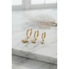 Mey İthalat® Gold Renk Kutup Yıldız Model 3 lü Küpe Seti
