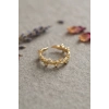 Mey İthalat® Gold Renk Zirkon Taşlı Sarmaşık Model Kadın Yüzük