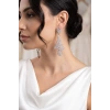 Mey İthalat® Gümüş Renk Zirkon Taşlı Kadın Abiye Küpe