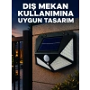 Mey İthalat® Güneş Enerjisi ile Şarj Olan Hareket Sensörlü 3 Modlu LED Dış Mekan Duvar Aydınlatması