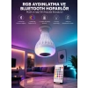 Mey İthalat® Kablosuz Bluetooth Hoparlör Led Lamba