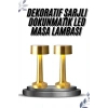 Mey İthalat® Kablosuz Renkli Masa ve Gece Lambası Altın Rengi Dokunmatik Led Lamba