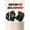 Mey İthalat® Kaliteli Akıllı Saat ve Kaliteli Bluetooth Kulaklık ANC Özelliği Uzun Pil Ömrü