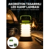 Mey İthalat® Katlanabilir Kamp Lambası Akordiyon Lamba Şarjlı 3 Kademeli Solar Yeni Nesil