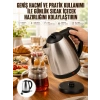 Mey İthalat® Kettle Su Isıtıcı C F Priz Uyumlu 220 - 240 V Paslanmaz Çelik Kablolu