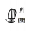 Mey İthalat® Kettle Su Isıtıcı C F Priz Uyumlu 220 - 240 V Paslanmaz Çelik Kablolu