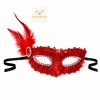 Mey İthalat® Kırmızı Taşlı Venedik Parti Maskesi – Tüylü Payetli
