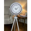 Mey İthalat® Klasik Rakamlı Beyaz Tripod Ayaklı Saat