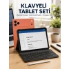 Mey İthalat® Klavyeli Tablet PC Kalem Kılıf ve Ekran Koruyucu Hediyeli Android Set