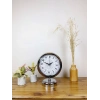Mey İthalat® Krom Metal Çini Desen Masa Saati 25×20 cm