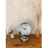 Mey İthalat® Krom Metal Desenli Masa Saati 25×20 cm