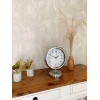 Mey İthalat® Krom Metal Desenli Masa Saati 25×20 cm