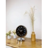Mey İthalat® Krom Metal Gece Siyahı Masa Saati 25×20 cm