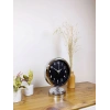 Mey İthalat® Krom Metal Gece Siyahı Masa Saati 25×20 cm