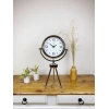 Mey İthalat® Krom Metal Mini Tripod Modern Masa Saati 45×26 cm