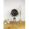 Mey İthalat® Krom Metal Mini Tripod Roma Rakamlı Masa Saati 45×26 cm