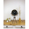 Mey İthalat® Krom Metal Mini Tripod Siyah Retro Masa Saati 45×26 cm